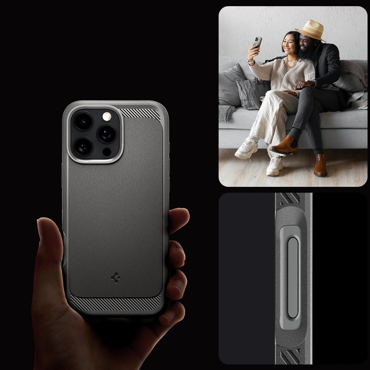 Etui Spigen Rugged Armor Mag do MagSafe do iPhone 16 Pro, szare